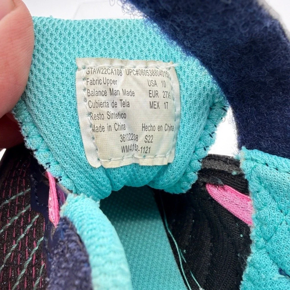 Athletic Works Toddler Size 10 Sneakers Navy Pink Teal Hook Loop